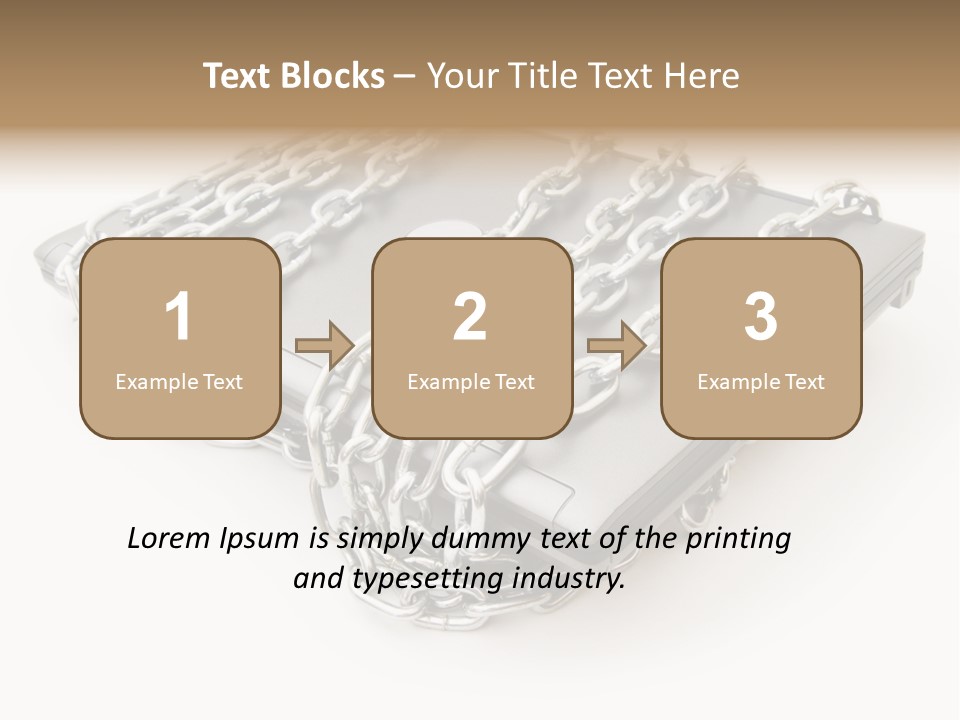 Laptop With Chains PowerPoint Template