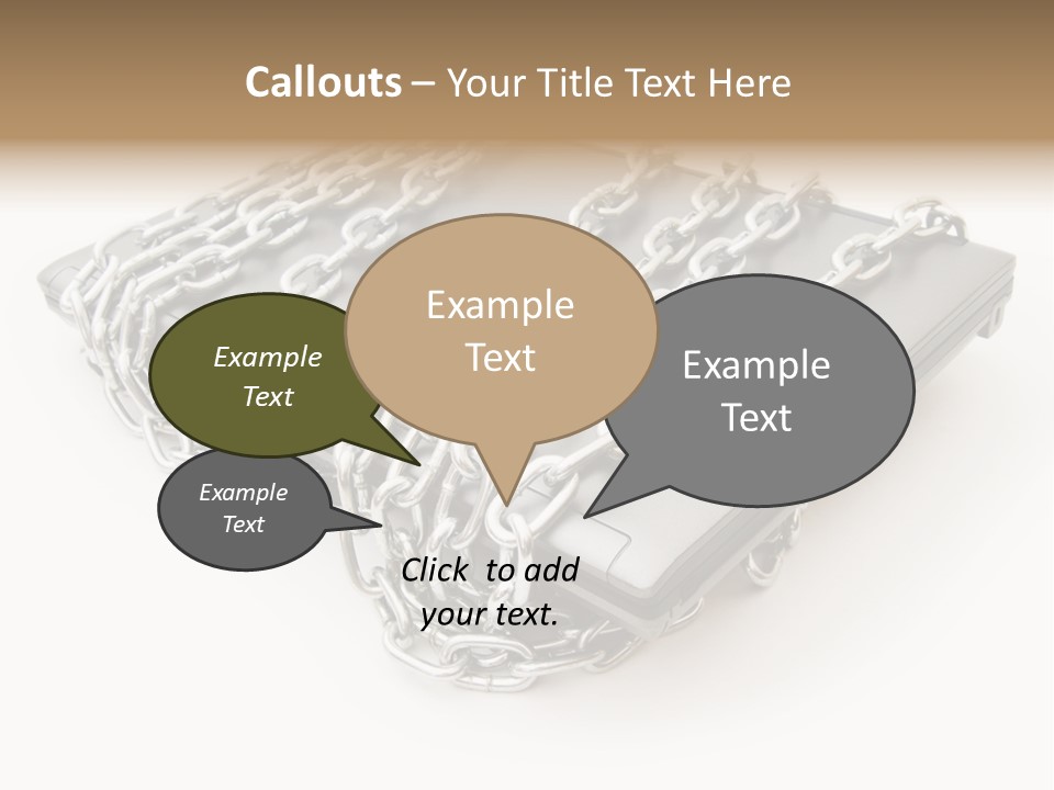Laptop With Chains PowerPoint Template