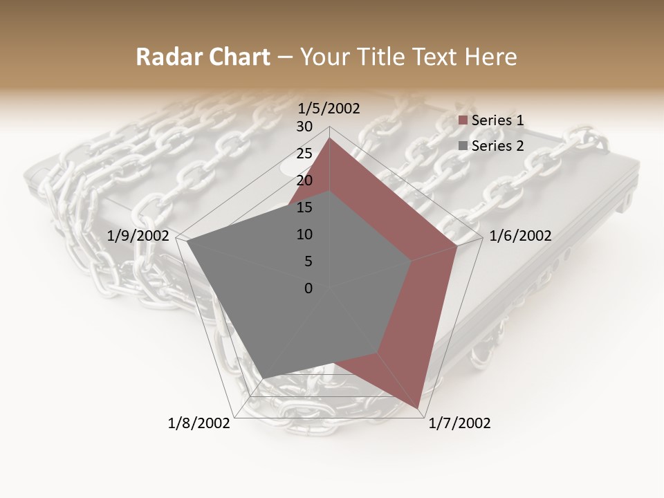Laptop With Chains PowerPoint Template