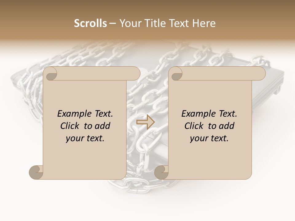 Laptop With Chains PowerPoint Template