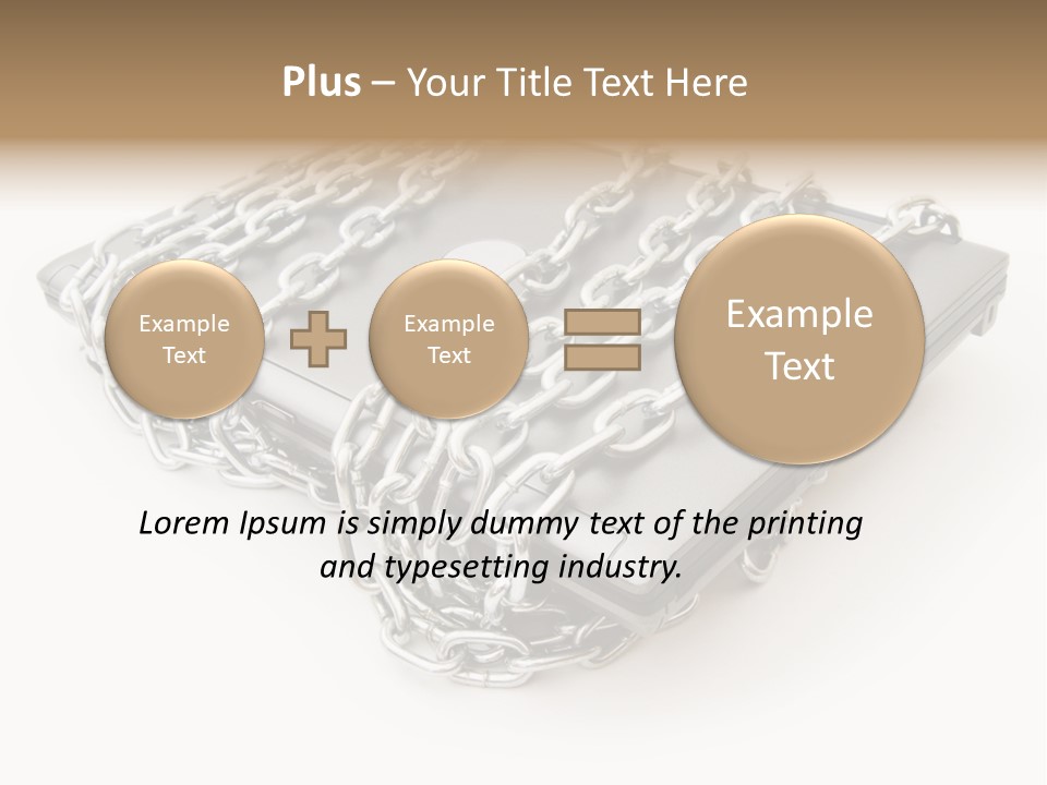 Laptop With Chains PowerPoint Template