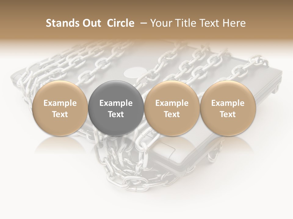 Laptop With Chains PowerPoint Template