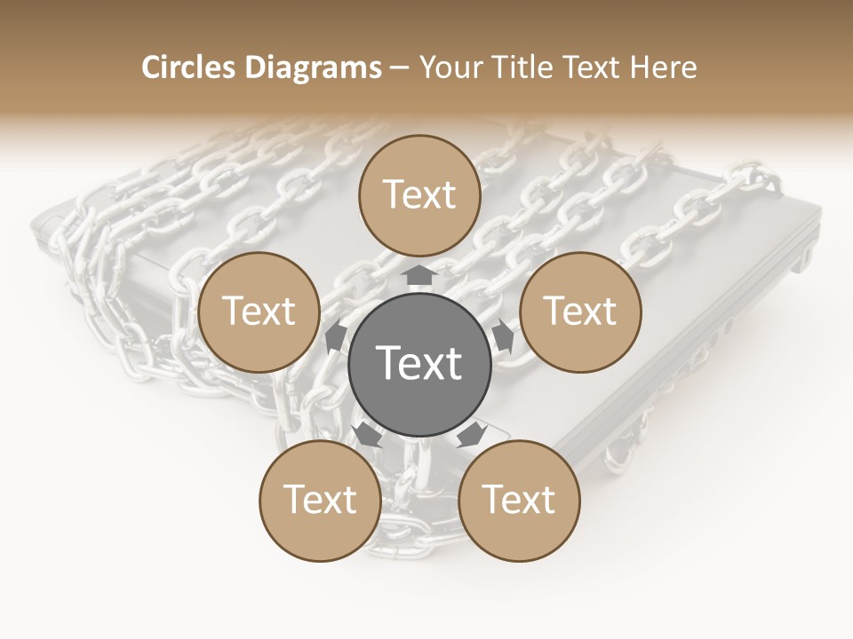 Laptop With Chains PowerPoint Template