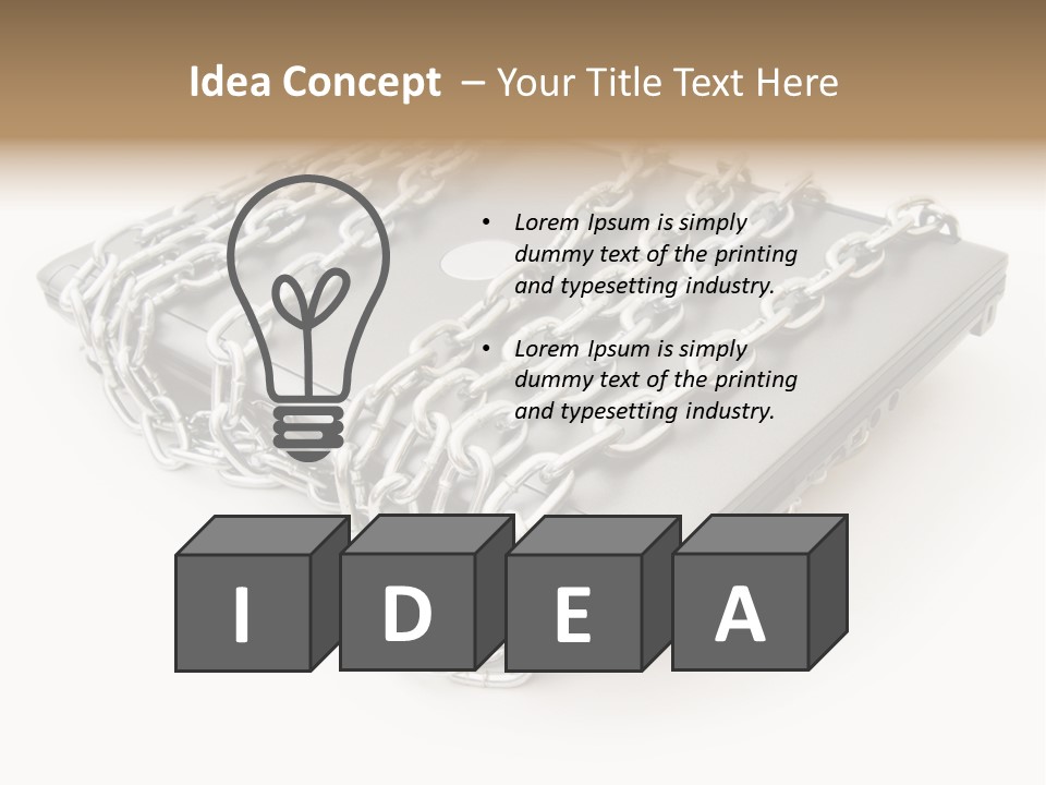 Laptop With Chains PowerPoint Template