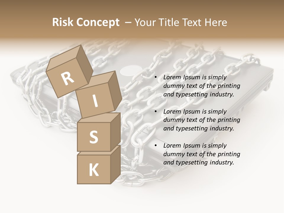 Laptop With Chains PowerPoint Template