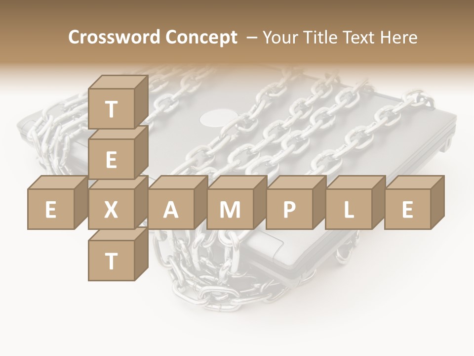 Laptop With Chains PowerPoint Template