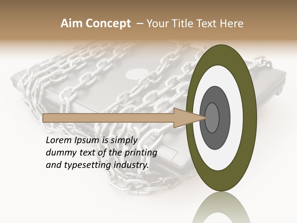 Laptop With Chains PowerPoint Template