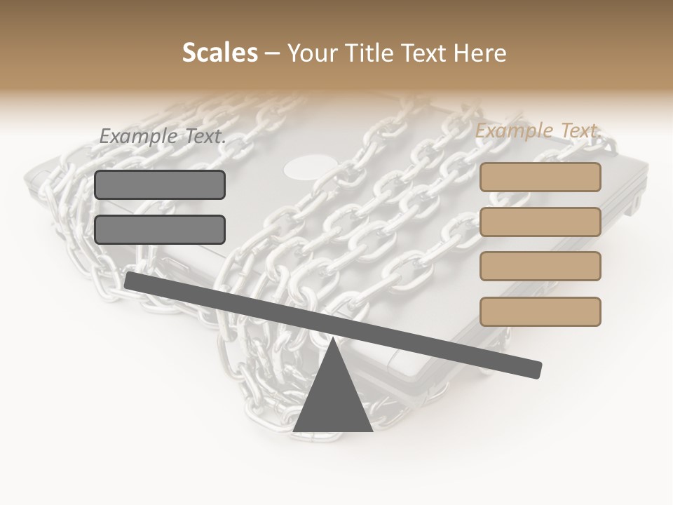 Laptop With Chains PowerPoint Template
