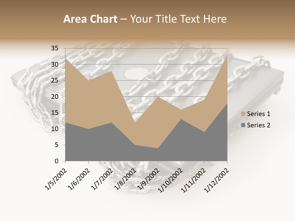 Laptop With Chains PowerPoint Template