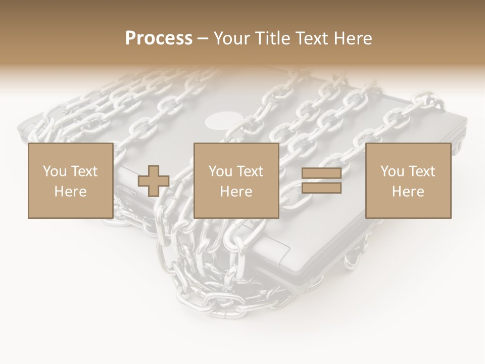 Laptop With Chains PowerPoint Template