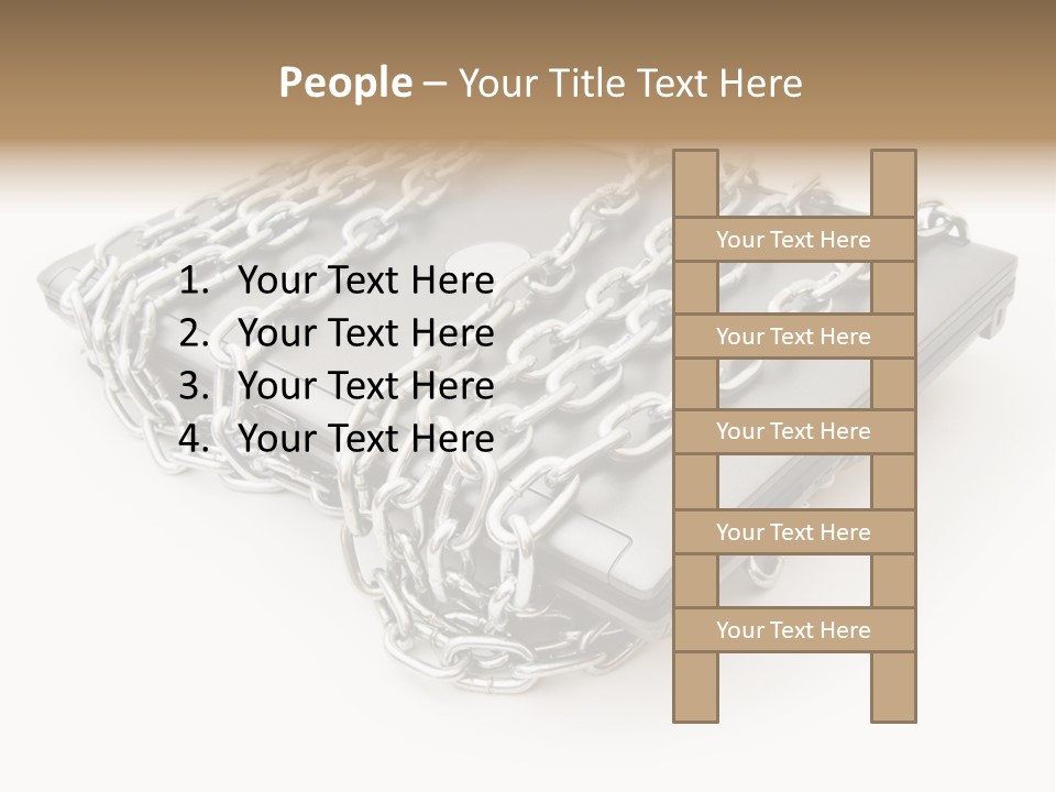 Laptop With Chains PowerPoint Template