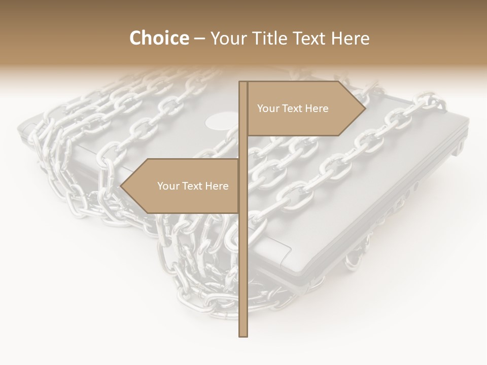 Laptop With Chains PowerPoint Template