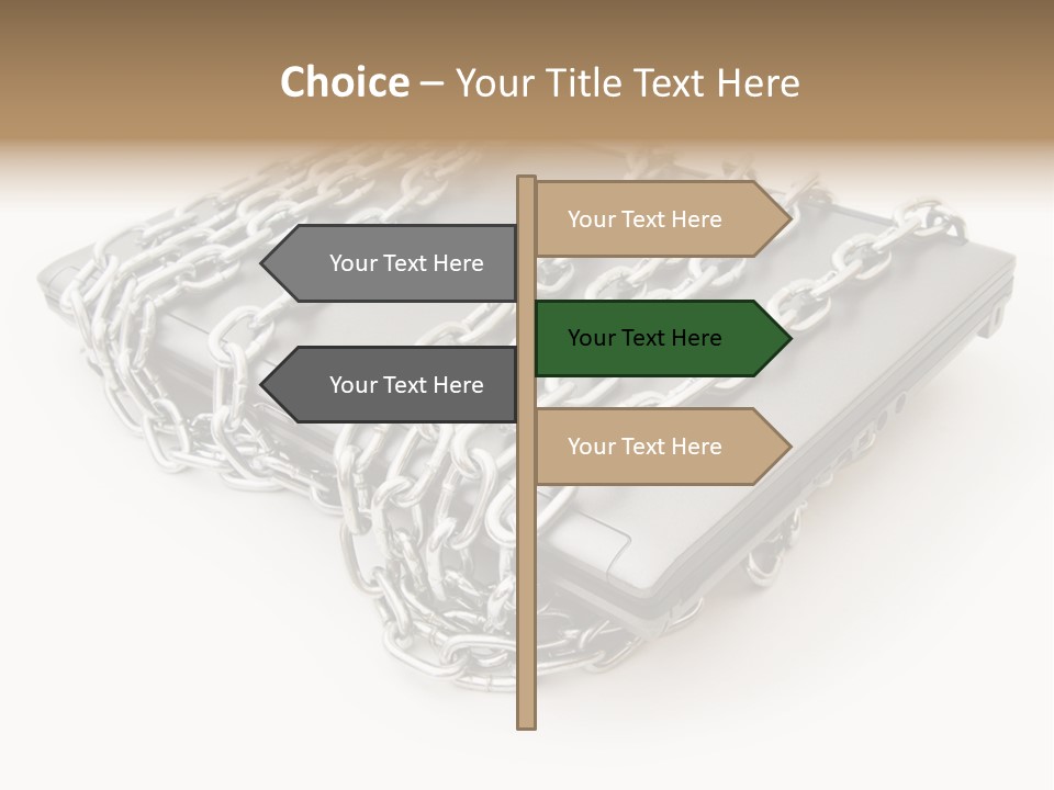 Laptop With Chains PowerPoint Template