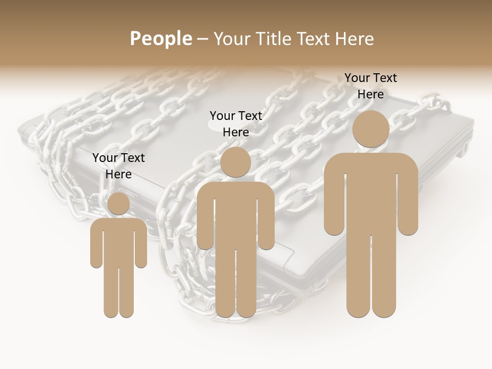 Laptop With Chains PowerPoint Template