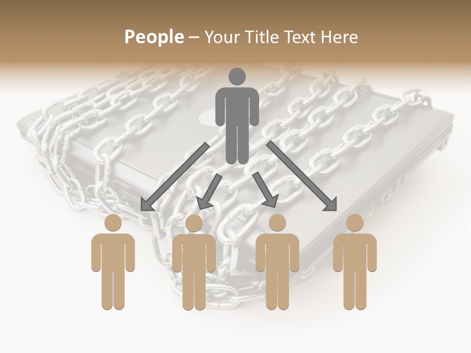 Laptop With Chains PowerPoint Template