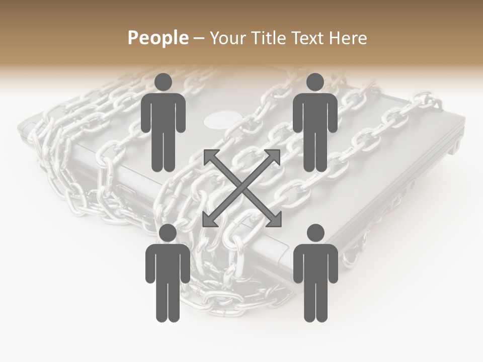 Laptop With Chains PowerPoint Template