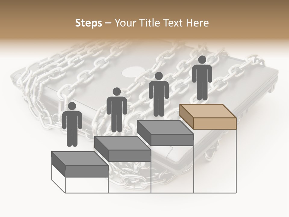 Laptop With Chains PowerPoint Template