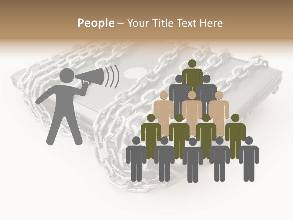 Laptop With Chains PowerPoint Template