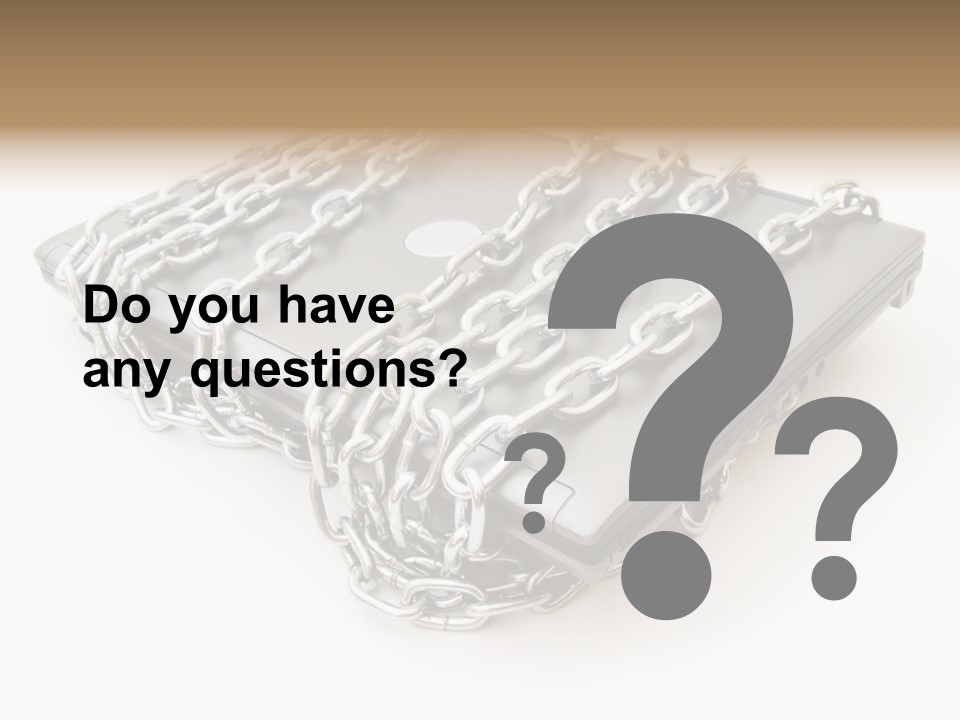 Laptop With Chains PowerPoint Template