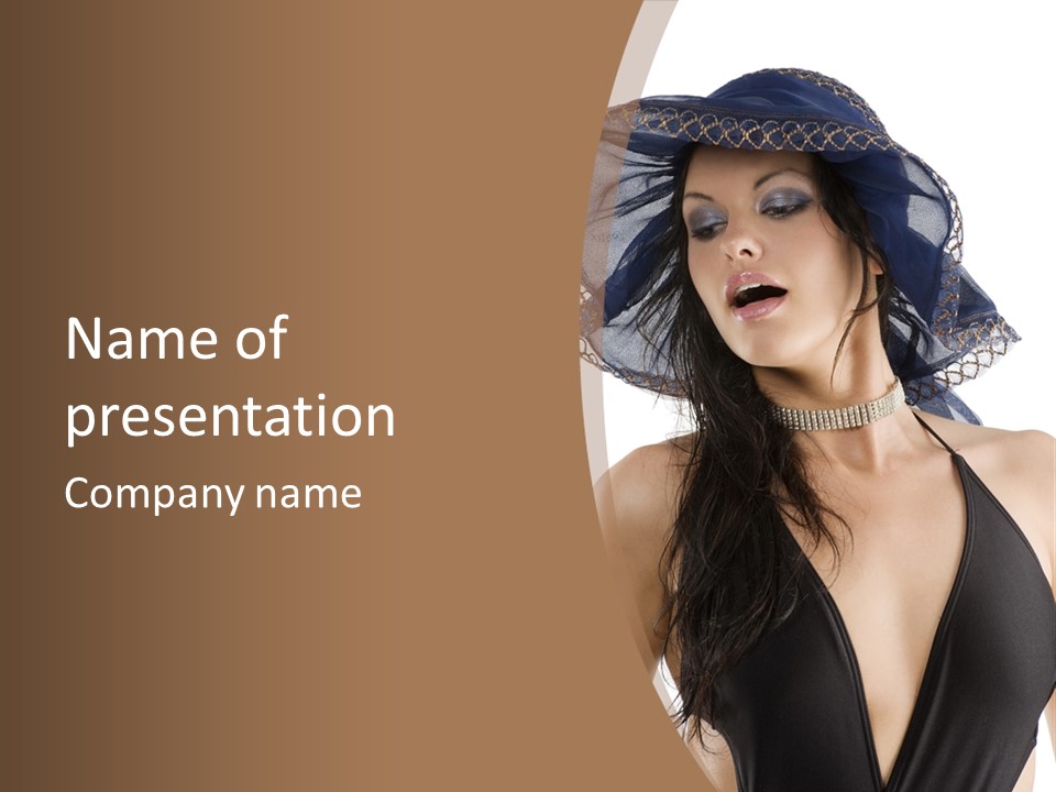 Stylish Girl Black PowerPoint Template