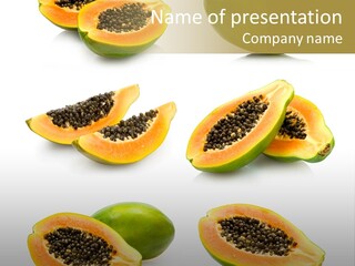 Papaya Fruit PowerPoint Template
