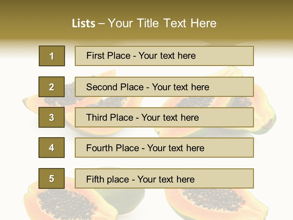 Papaya Fruit PowerPoint Template