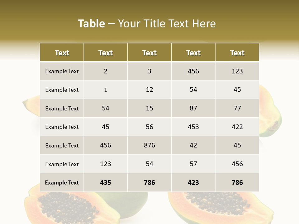 Papaya Fruit PowerPoint Template