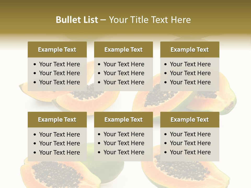 Papaya Fruit PowerPoint Template