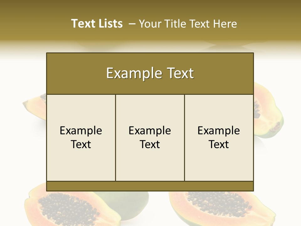 Papaya Fruit PowerPoint Template