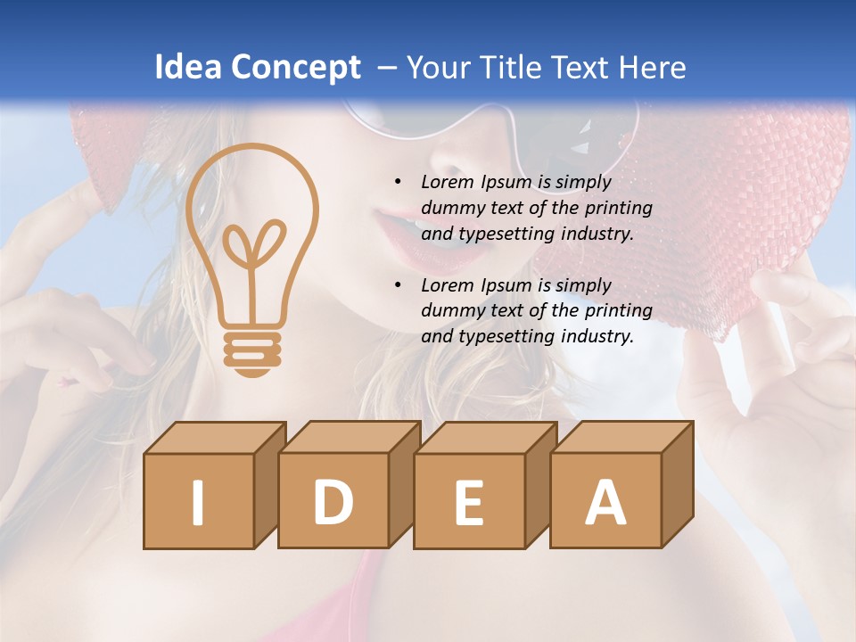 Woman Sunshine Hairstyle PowerPoint Template