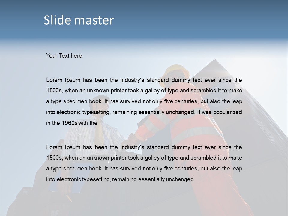 Worker Shaking Hands PowerPoint Template