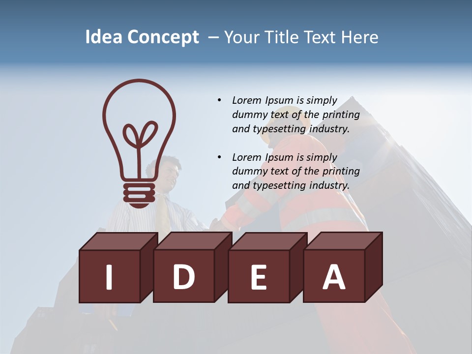 Worker Shaking Hands PowerPoint Template