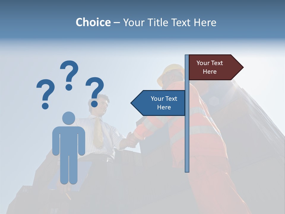 Worker Shaking Hands PowerPoint Template