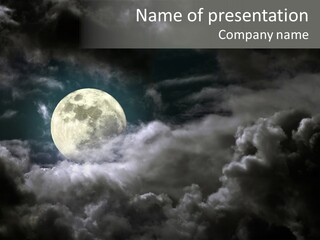 Full Moon Dark Sky PowerPoint Template