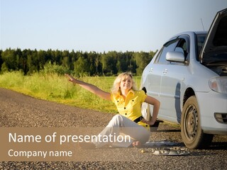 Photography Girl Car PowerPoint Template