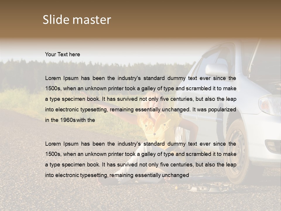 Photography Girl Car PowerPoint Template