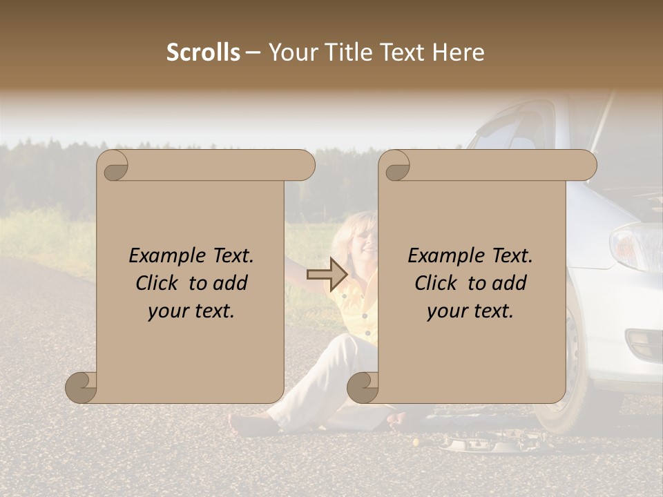 Photography Girl Car PowerPoint Template