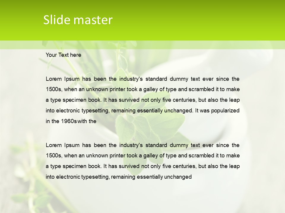 A Mortar With A Sprig Of Herbs In It PowerPoint Template