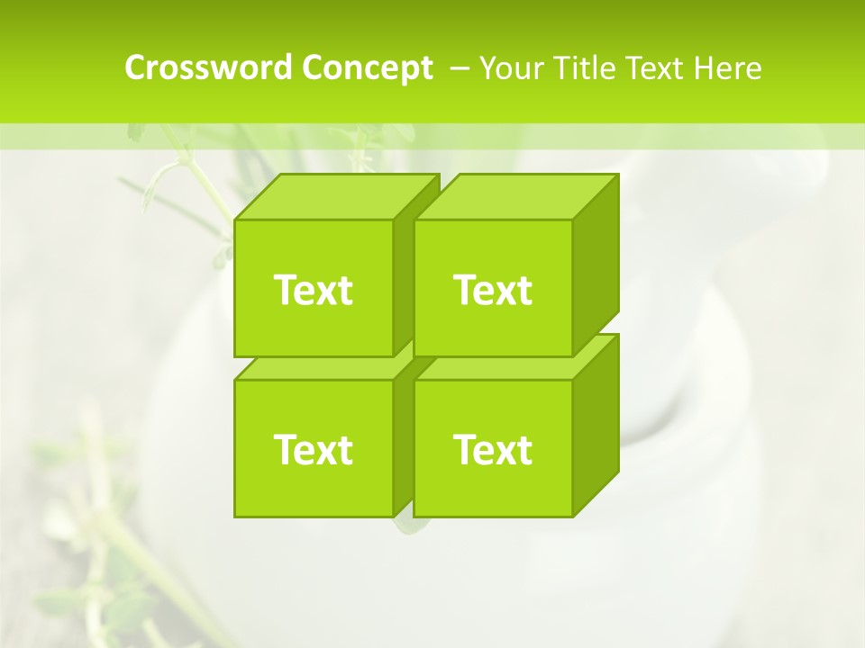 A Mortar With A Sprig Of Herbs In It PowerPoint Template