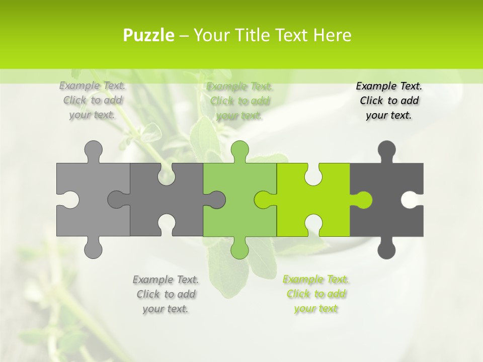 A Mortar With A Sprig Of Herbs In It PowerPoint Template