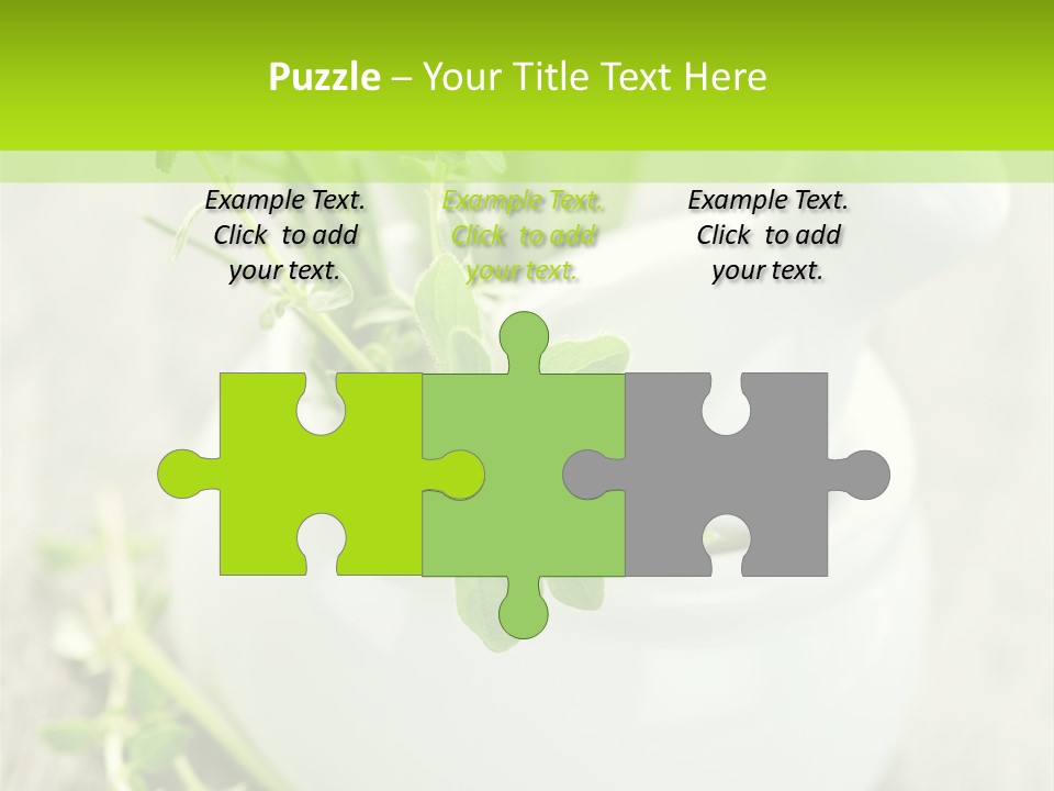 A Mortar With A Sprig Of Herbs In It PowerPoint Template