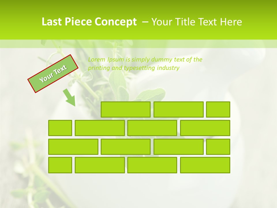 A Mortar With A Sprig Of Herbs In It PowerPoint Template