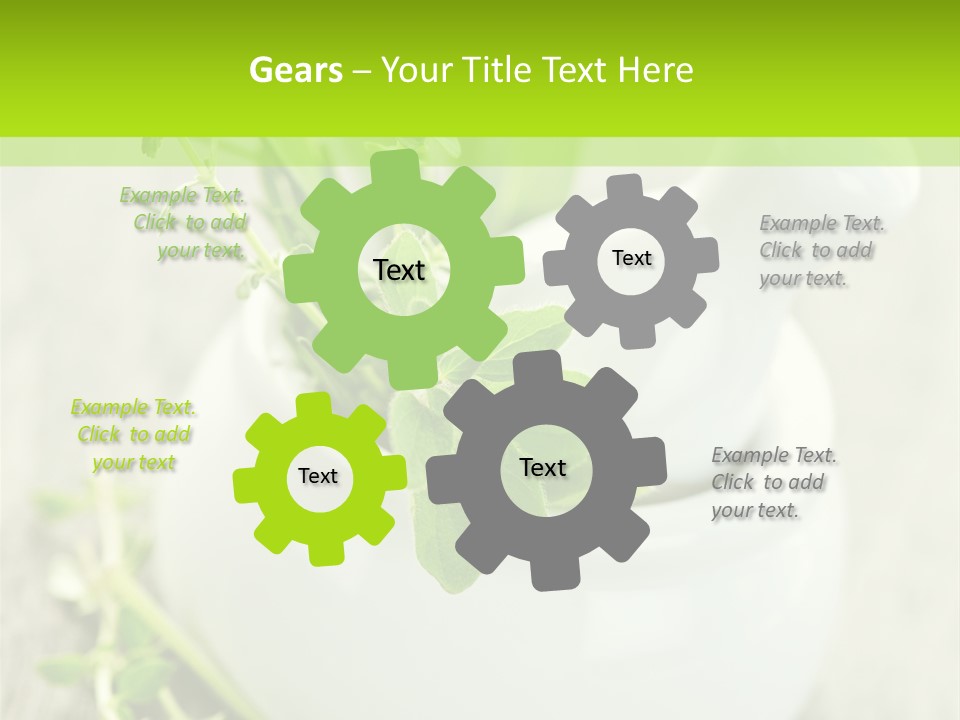 A Mortar With A Sprig Of Herbs In It PowerPoint Template