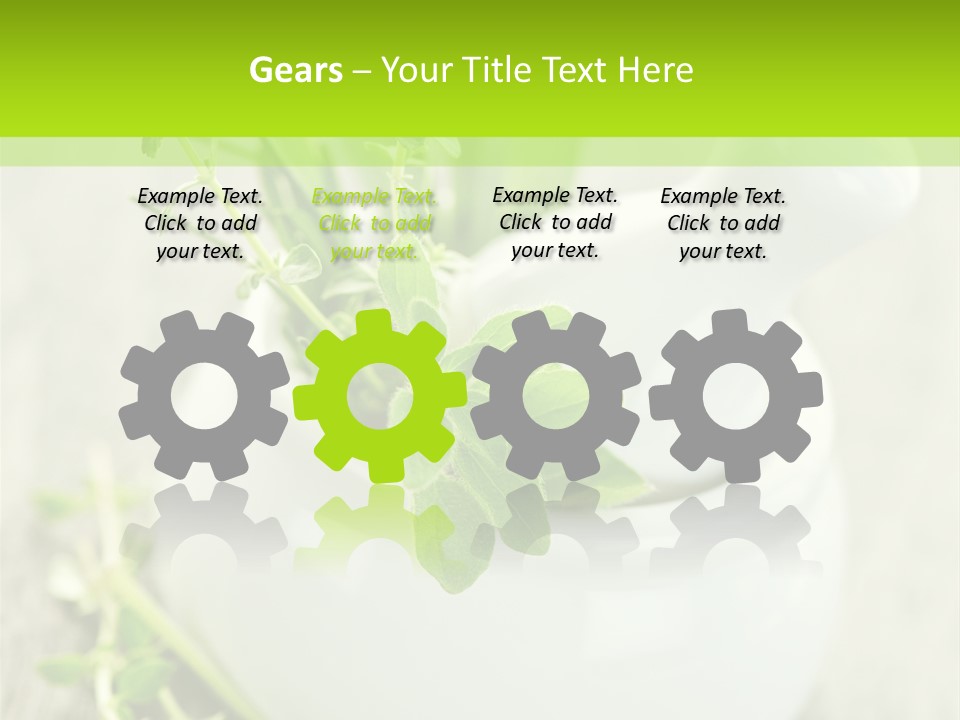 A Mortar With A Sprig Of Herbs In It PowerPoint Template