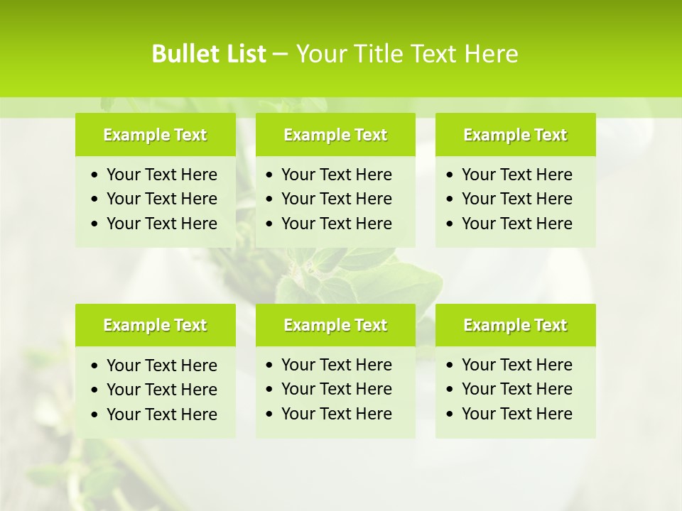 A Mortar With A Sprig Of Herbs In It PowerPoint Template