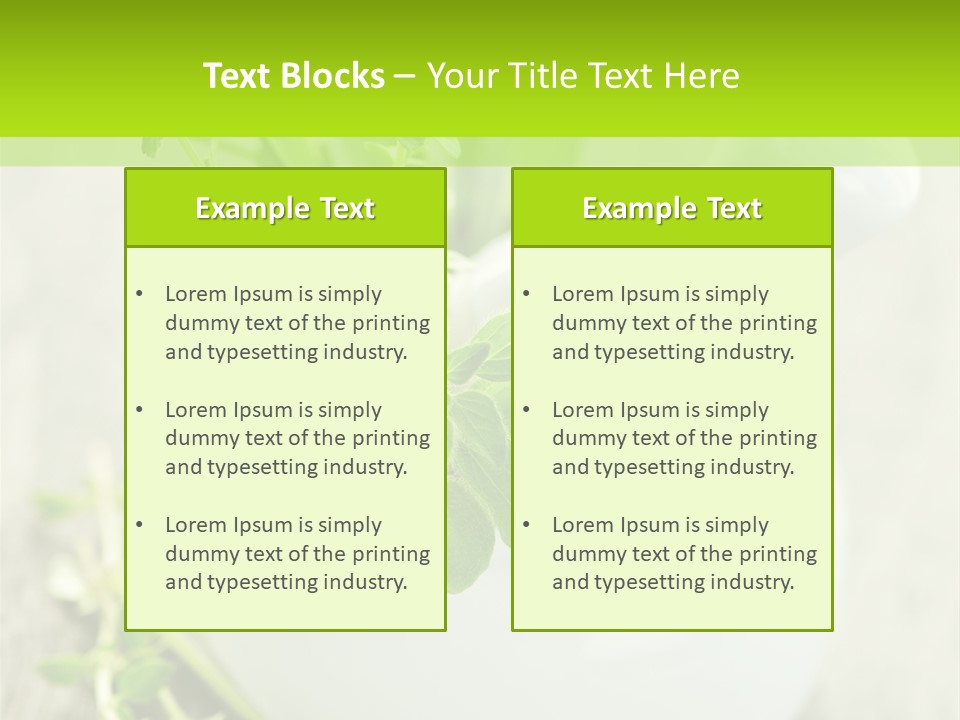 A Mortar With A Sprig Of Herbs In It PowerPoint Template