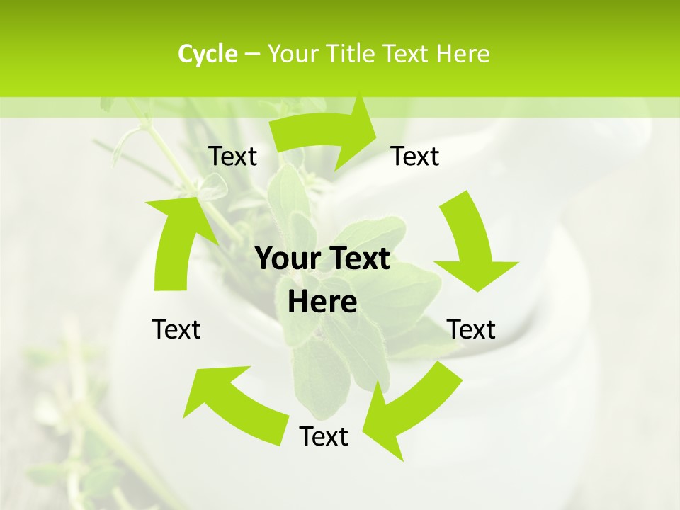 A Mortar With A Sprig Of Herbs In It PowerPoint Template