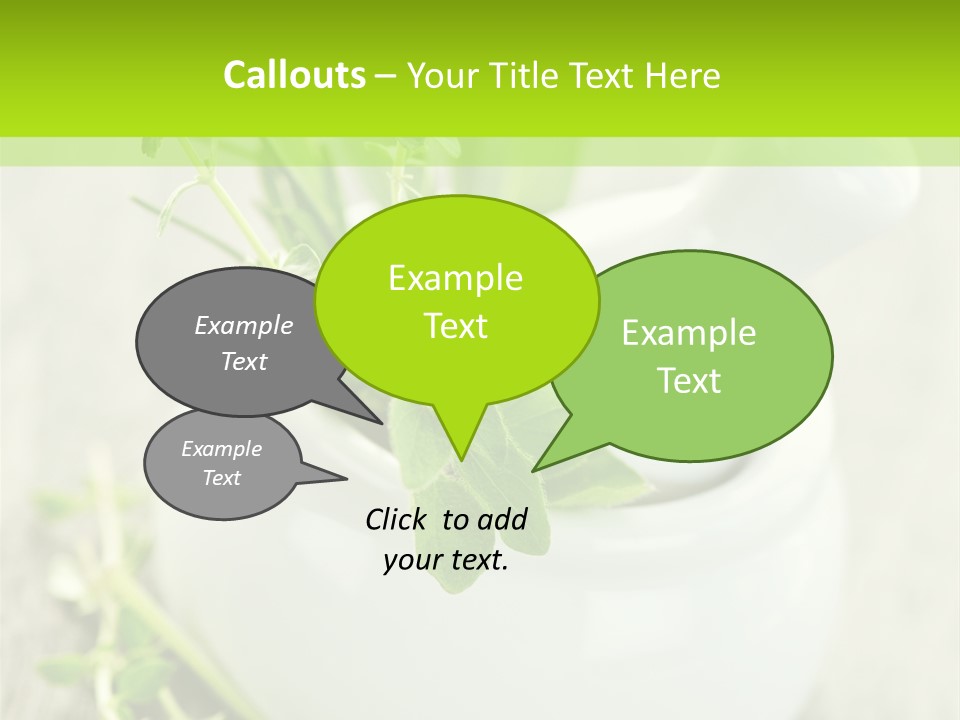 A Mortar With A Sprig Of Herbs In It PowerPoint Template