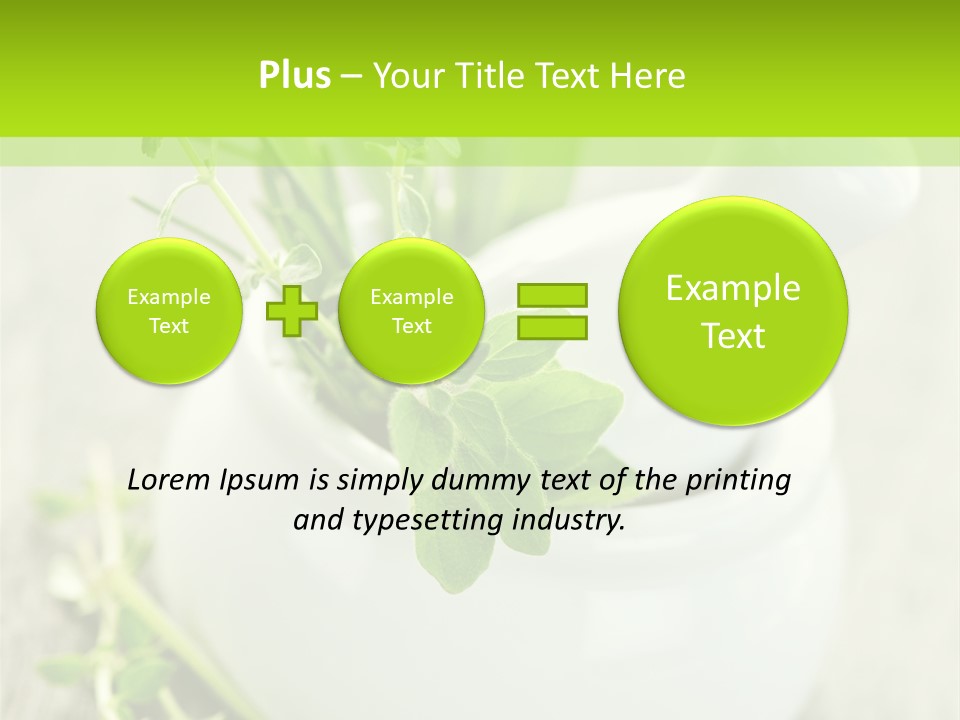 A Mortar With A Sprig Of Herbs In It PowerPoint Template