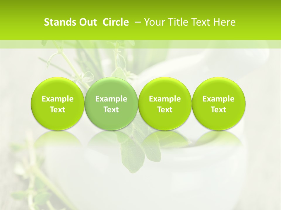 A Mortar With A Sprig Of Herbs In It PowerPoint Template
